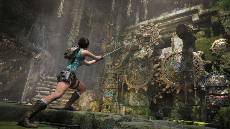 Lara Croft em cena de Tomb Raider: Legacy of Atlantis