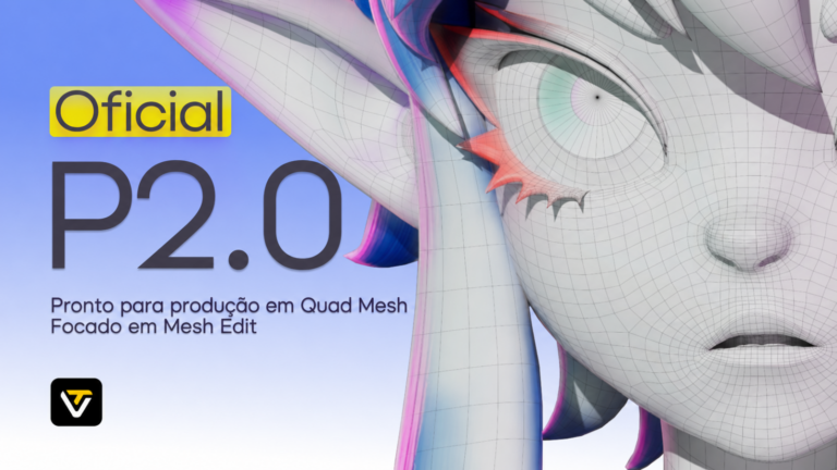 Tripo P2.0: personaje 3D con malla de cuadriláteros generado por IA